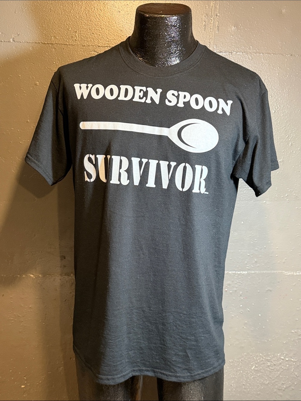 Gildan Black 'Wooden Spoon Survivor' Graphic Tee